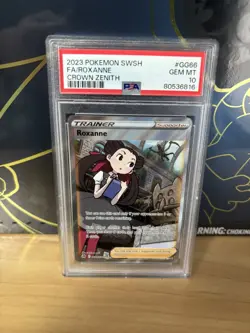 Pokemon TCG Roxanne GG66/GG70 Crown Zenith Ultra Rare Card - PSA 10 GEM MINT - Image 1