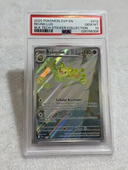 2025 POKEMON SVP PROMO BLACK BOLT TECH STICKER COLLECTION #212 REUNICLUS PSA 10 - Image 1