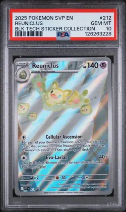2025 POKEMON SVP PROMO BLACK BOLT TECH STICKER COLLECTION #212 REUNICLUS PSA 10 - Image 1