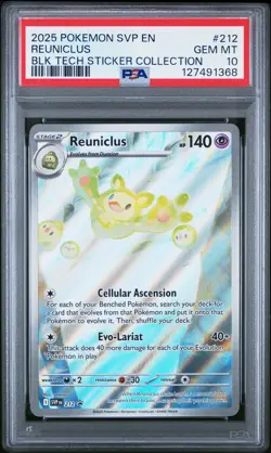 2025 POKEMON SVP PROMO BLACK BOLT TECH STICKER COLLECTION #212 REUNICLUS PSA 10 - Image 1