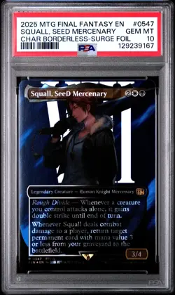 3149 Squall SeeD Mercenary 2025 MTG Final Fantasy #0547 Surge Foil PSA 10 - Image 1