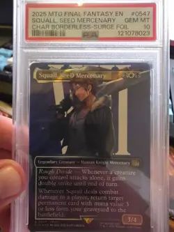 MTG Final Fantasy Commander Squall, Seed Mercenary Borderless Surge Foil PSA 10 - Image 1