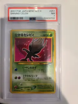 Pokemon Shining Celebi Neo 4 Darkness Light Japanese Ultra Rare Holo #251 PSA 7 - Image 1