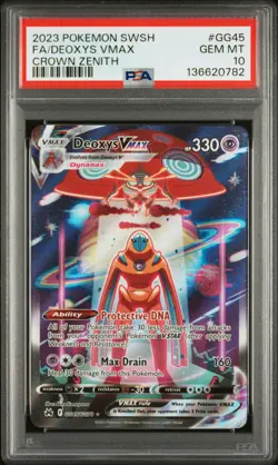 2023 POKEMON SWORD & SHIELD CROWN ZENITH #GG45 FULL ART/DEOXYS VMAX PSA 10 - Image 1