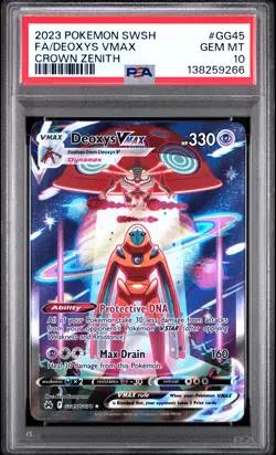 2023 POKEMON SWORD & SHIELD CROWN ZENITH #GG45 FULL ART/DEOXYS VMAX PSA 10 - Image 1