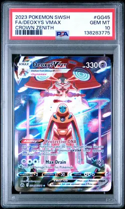 2023 POKEMON SWORD & SHIELD CROWN ZENITH #GG45 FULL ART/DEOXYS VMAX PSA 10 - Image 1