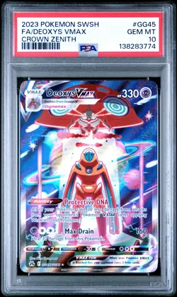 2023 POKEMON SWORD & SHIELD CROWN ZENITH #GG45 FULL ART/DEOXYS VMAX PSA 10 - Image 1