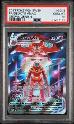 2023 POKEMON SWORD & SHIELD CROWN ZENITH #GG45 FULL ART/DEOXYS VMAX PSA 10 - Image 1