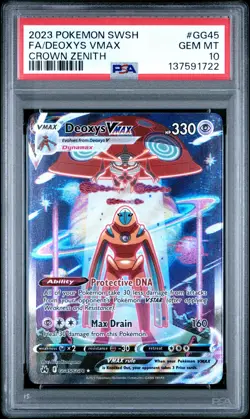 2023 POKEMON SWORD & SHIELD CROWN ZENITH #GG45 FULL ART/DEOXYS VMAX PSA 10 - Image 1