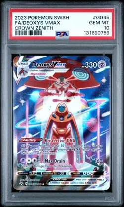 2023 POKEMON SWORD & SHIELD CROWN ZENITH #GG45 FULL ART/DEOXYS VMAX PSA 10 - Image 1
