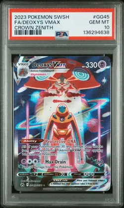 2023 POKEMON SWORD & SHIELD CROWN ZENITH #GG45 FULL ART/DEOXYS VMAX PSA 10 - Image 1