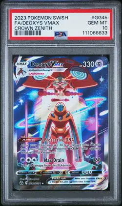 2023 POKEMON SWORD & SHIELD CROWN ZENITH #GG45 FULL ART/DEOXYS VMAX PSA 10 - Image 1