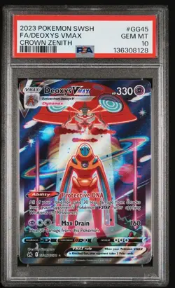 2023 POKEMON SWORD & SHIELD CROWN ZENITH #GG45 FULL ART/DEOXYS VMAX PSA 10 - Image 1