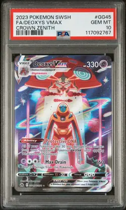 2023 POKEMON SWORD & SHIELD CROWN ZENITH #GG45 FULL ART/DEOXYS VMAX PSA 10 - Image 1