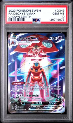 2023 POKEMON SWORD & SHIELD CROWN ZENITH #GG45 FULL ART/DEOXYS VMAX PSA 10 - Image 1
