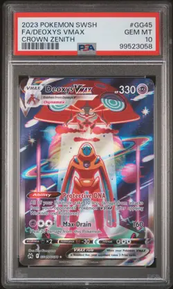 2023 POKEMON SWORD & SHIELD CROWN ZENITH #GG45 FULL ART/DEOXYS VMAX PSA 10 - Image 1