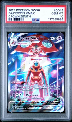 2023 POKEMON SWORD & SHIELD CROWN ZENITH #GG45 FULL ART/DEOXYS VMAX PSA 10 - Image 1
