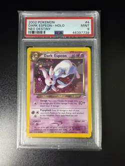 2002 POKEMON PSA 9 DARK ESPEON - RARE HOLO NEO DESTINY 4/105 MINT WOTC - Image 1