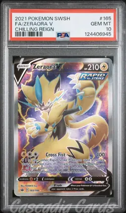PSA 10 Zeraora V Full Art 165/198 Chilling Reign Pokemon - Image 1