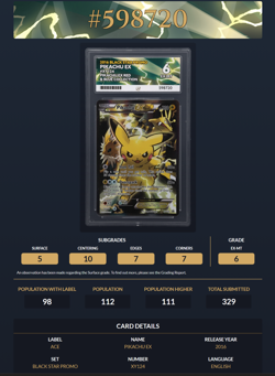 Pokemon Pikachu TCG EX XY124 Black Star Promo 2016 VERY NICE - Image 2