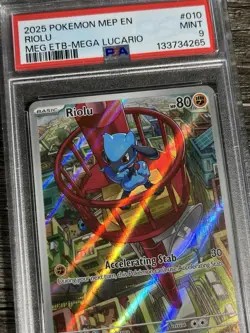 2025 POKEMON MEP EN-ME BLACK STAR PROMO #010 RIOLU PSA 9 - Image 5