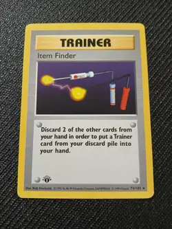 Pokemon 1st Edition Base Set Item Finder 74/102 MP WOTC - Image 1