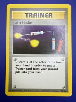 ⚡Item Finder 74/102 Base Set Series Rare Pokemon Trainer Card 1999 WOTC MP - Image 1