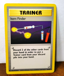 POKEMON ITEM FINDER 74/102 RARE TRAINER BASE SET MP-HP - Image 1