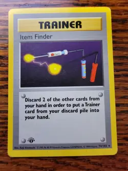 MP Pokemon Item Finder 74/102 WotC Base Set 1st Edition Shadowless Rare - Image 1