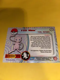 2000 Topps Pokemon MEW #151 Blue Logo TV Animation Edition Non-Holo LP/NM - Image 2