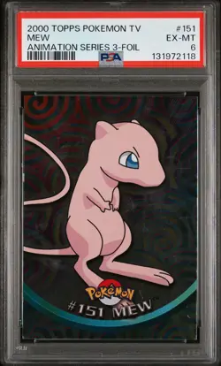 2000 Topps Pokemon TV #151 Mew FOIL Animation Series 3 PSA 6 EX-MT - Image 1