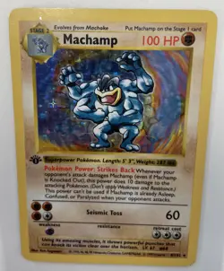 1999 Pokemon Machamp 8/102 Base Set Shadowless 1st Edition Holo LP - TCCCX - Image 2