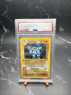 Pokemon PSA 5 Base Set 1st Edition Shadowless Machamp 8/102 1999 - Image 1