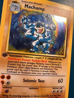 1st Edition Machamp 8/102 Base Set Holo Rare Vintage 1999 Pokemon LP/MP - Image 2