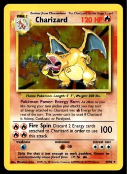 ✅ 1999 Pokemon TCG Charizard Base Set Holo Rare Card 4/102 N/M ✅ WOW ✅ INVEST ✅ - Image 1