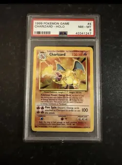 Pokemon TCG Charizard Base Set Holo Unlimited Rare Card 4/102 PSA 8 - Image 1