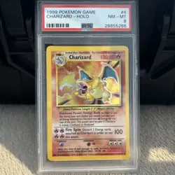 Pokemon TCG Charizard Base Set Holo Unlimited Rare Card 4/102 PSA 8 - Image 3