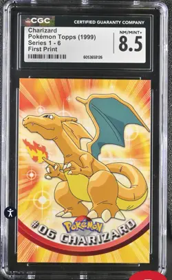 Pokemon TCG Topps - series 1 - Charizard 06 - 1st print CGC 8.5🔥 - Image 1
