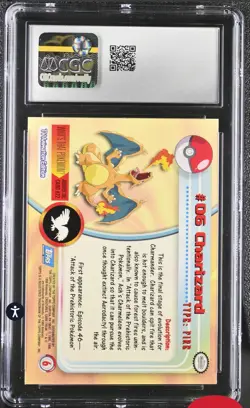 Pokemon TCG Topps - series 1 - Charizard 06 - 1st print CGC 8.5🔥 - Image 2