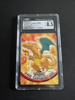 Pokemon TCG Topps - series 1 - Charizard 06 - 1st print CGC 8.5🔥 - Image 4