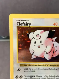 Pokemon TCG Clefairy 5/102 Base Set Shadowless Holo Rare 1999 VTG WOTC LP - Image 3