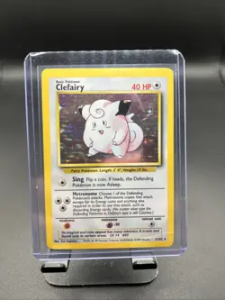 Pokemon TCG Clefairy 5/102 Base Set Unlimited Holo Rare VTG WOTC 1999 - Image 1
