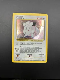 Pokemon TCG Clefairy 5/102 Base Set Unlimited Holo Rare VTG WOTC 1999 - Image 4