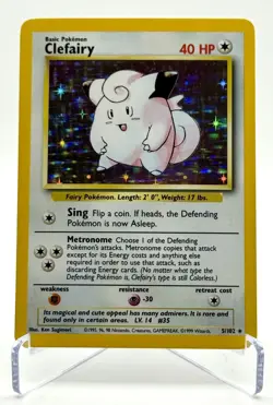 1999 Pokemon Base Set Clefairy Holo 5/102 WOTC Vintage Rare TCG - Image 1