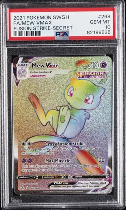 2021 POKEMON SWORD & SHIELD FUSION STRIKE SECRET #268 FULL ART/MEW VMAX PSA 10 - Image 1