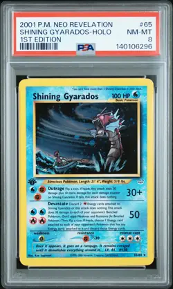 2001 POKEMON NEO REVELATION 1ST EDITION #65 SHINING GYARADOS-HOLO PSA 8 - Image 1