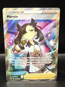 Pokemon TCG Marnie SWSH121 Black Star Promo English Full Art 2021 - Image 1