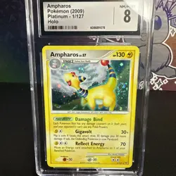 CGC 8.5 Ampharos 2009 Platinum 1/127 Holo Pokemon Card *Swirl* - Image 1