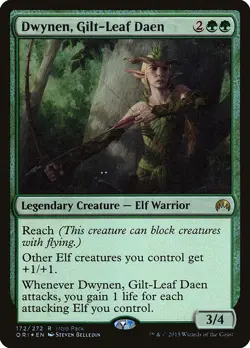 1 x Dwynen, Gilt-Leaf Daen - Intro Pack Promo - Magic Origins - Heavy Play - MTG - Image 1