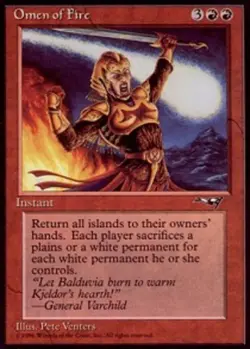 Light Play, English MTG Regular Omen of Fire Alliances Magic the Gathering - Image 1